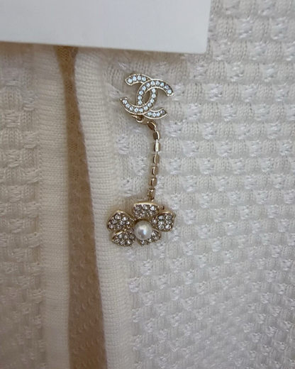 Chanel 25P Camellia Cardigan Beige/Ecru FR 34