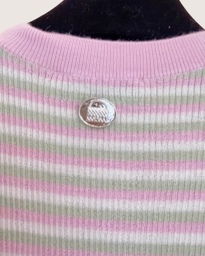 Chanel 25B Striped Cashmere Mid-Length Dress - view 3