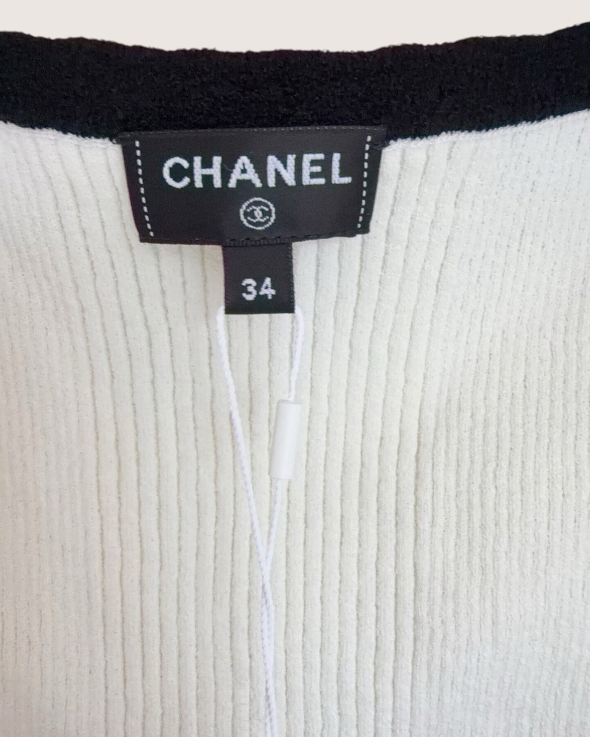 Chanel 25S Colorblock CC Vest White, Black FR 34