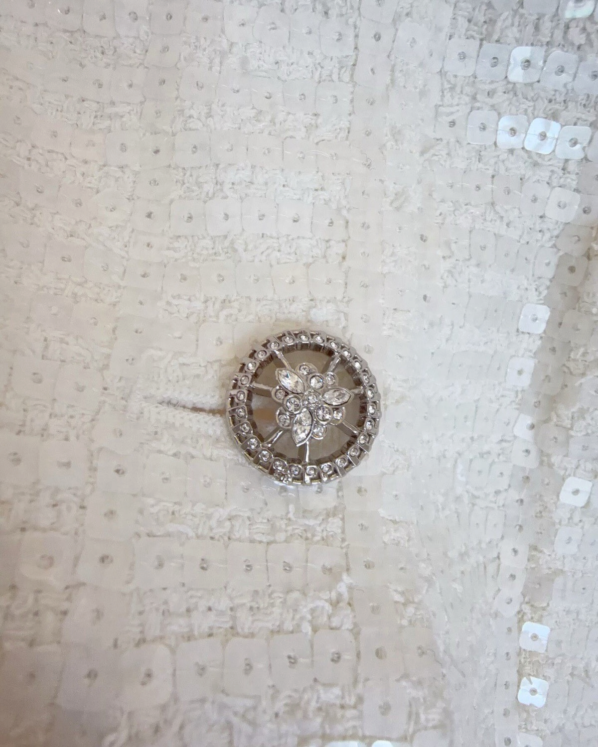 Chanel 25S Sequin Tweed Vest White FR 34