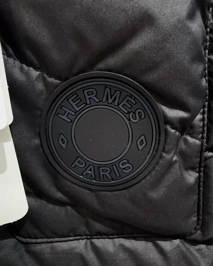 Hermès Quilted Down Jacket Black FR 36