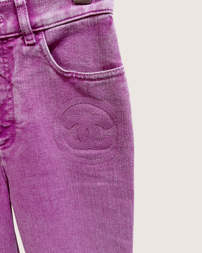 Chanel 23C Denim High-Waisted Jeans Purple, Pink FR 34