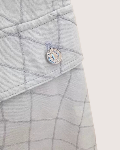 Chanel 26M Coco Beach Plaid Jeans Blue, White FR 38
