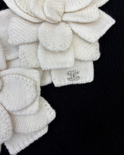 Chanel 25K Camellia Mini Dress Black, Beige/Ecru FR 38