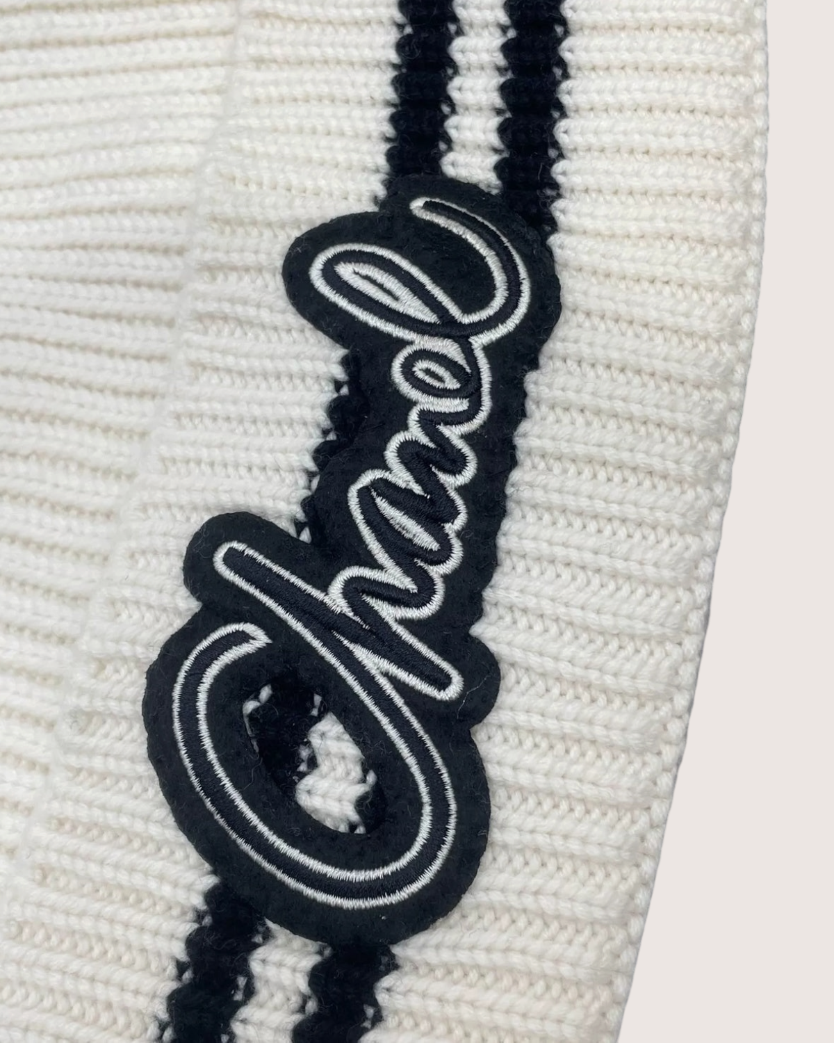 Chanel 24B Cashmere Beanie White, Black, Beige/Ecru One Size