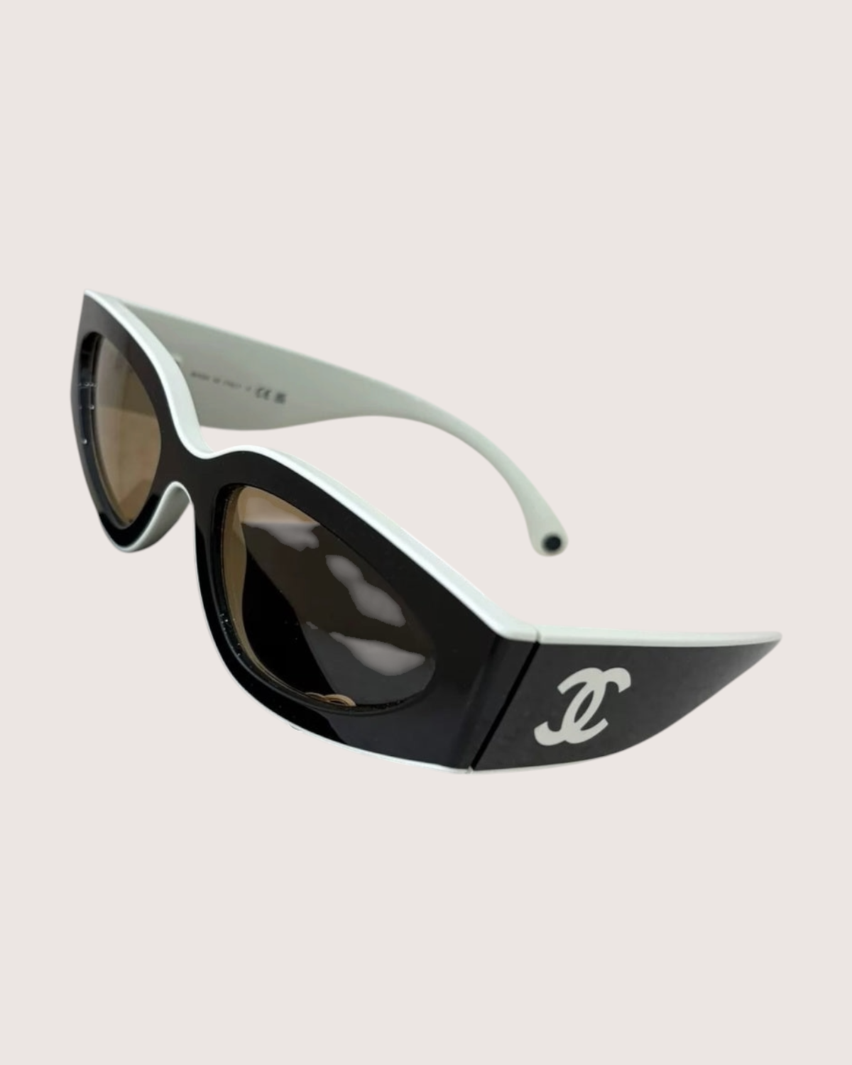 Chanel Two-Tone Cat-Eye Sunglasses Black, White One Size
