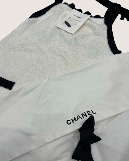 Chanel 26C Scalloped Pocket Top White, Black FR 36
