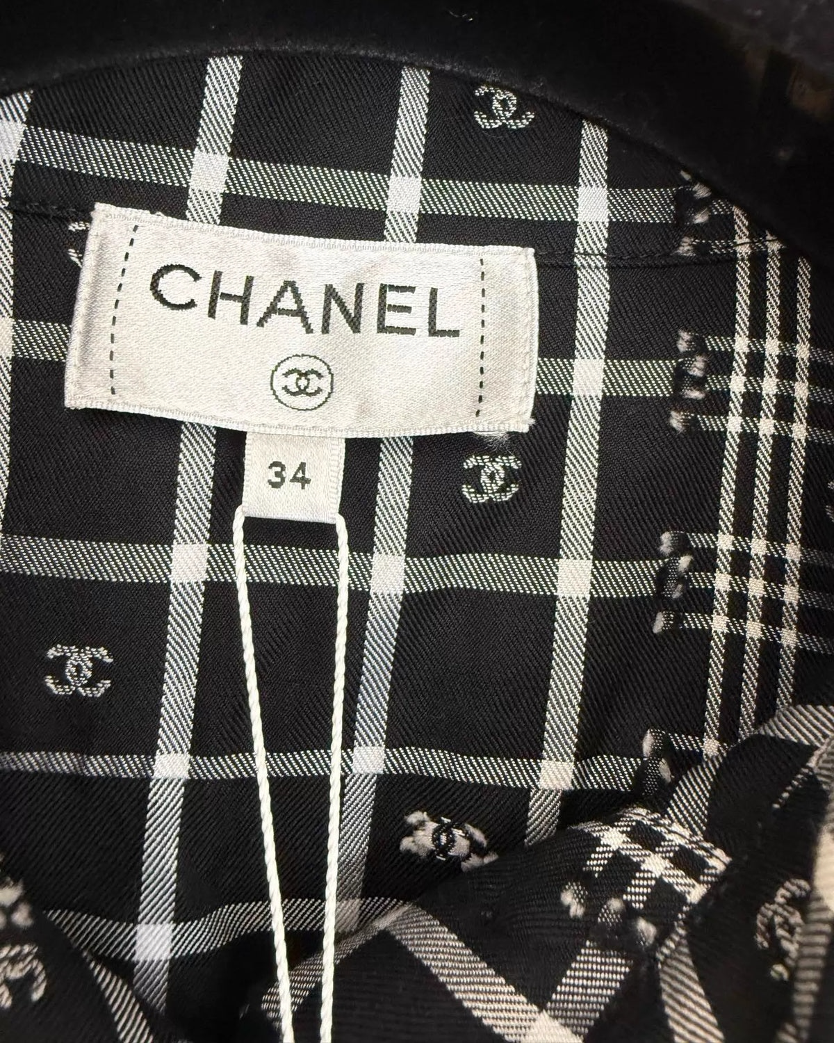 Chanel 23A Plaid Tweed Tunic Blouse