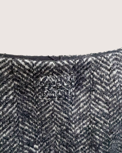Miu Miu Herringbone Tweed Mini Skirt Black, White FR 38