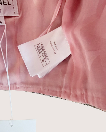 Chanel 24C Logo Denim Top Grey, White, Pink, Multicolor FR 36