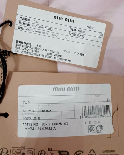 Miu Miu Off-Shoulder Bustier Top Pink, White FR 36