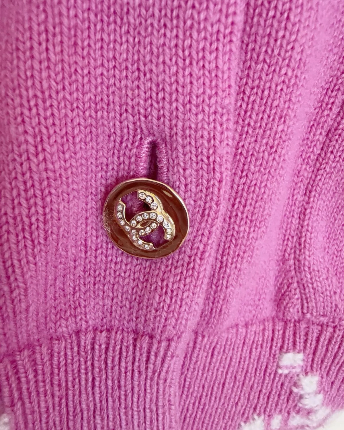 Chanel 24P Bow Cashmere Cardigan - Pink, White, view 3