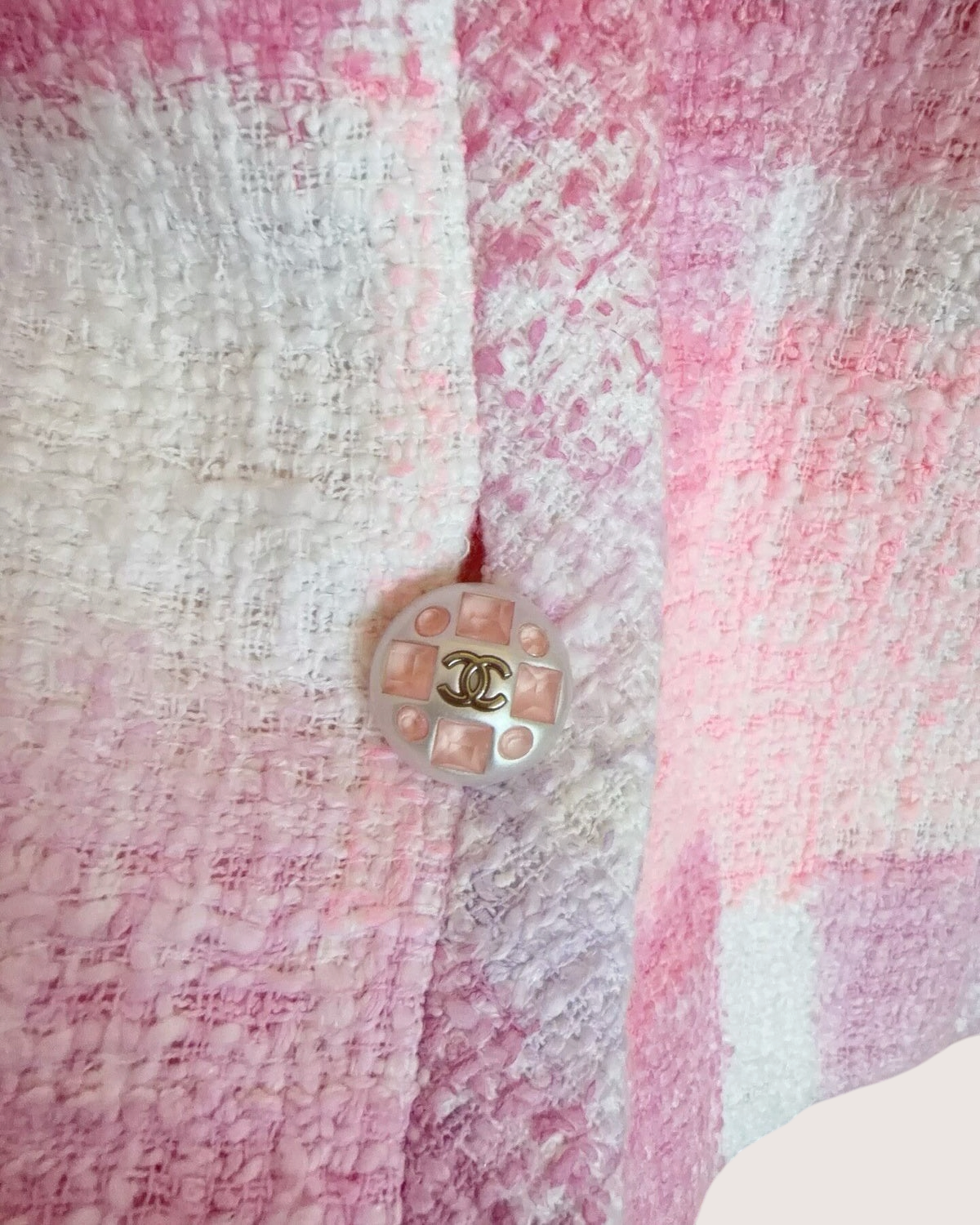 Chanel 23S Watercolor Four-Pocket Tweed Jacket Pink, White, Multicolor FR 34