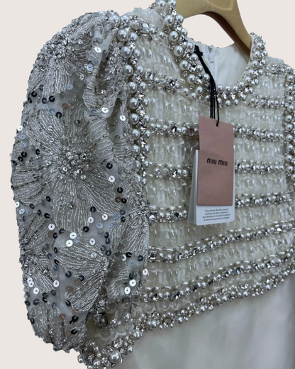 Miu Miu Embellished Mini Dress