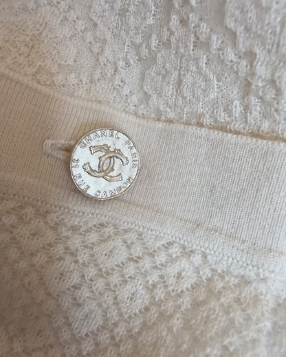 Chanel 21A Openwork Cardigan Beige/Ecru FR 38