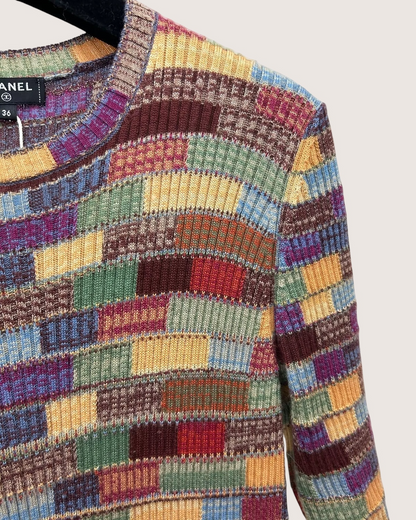 Chanel 18A Mid-Length Dress Multicolor FR 36