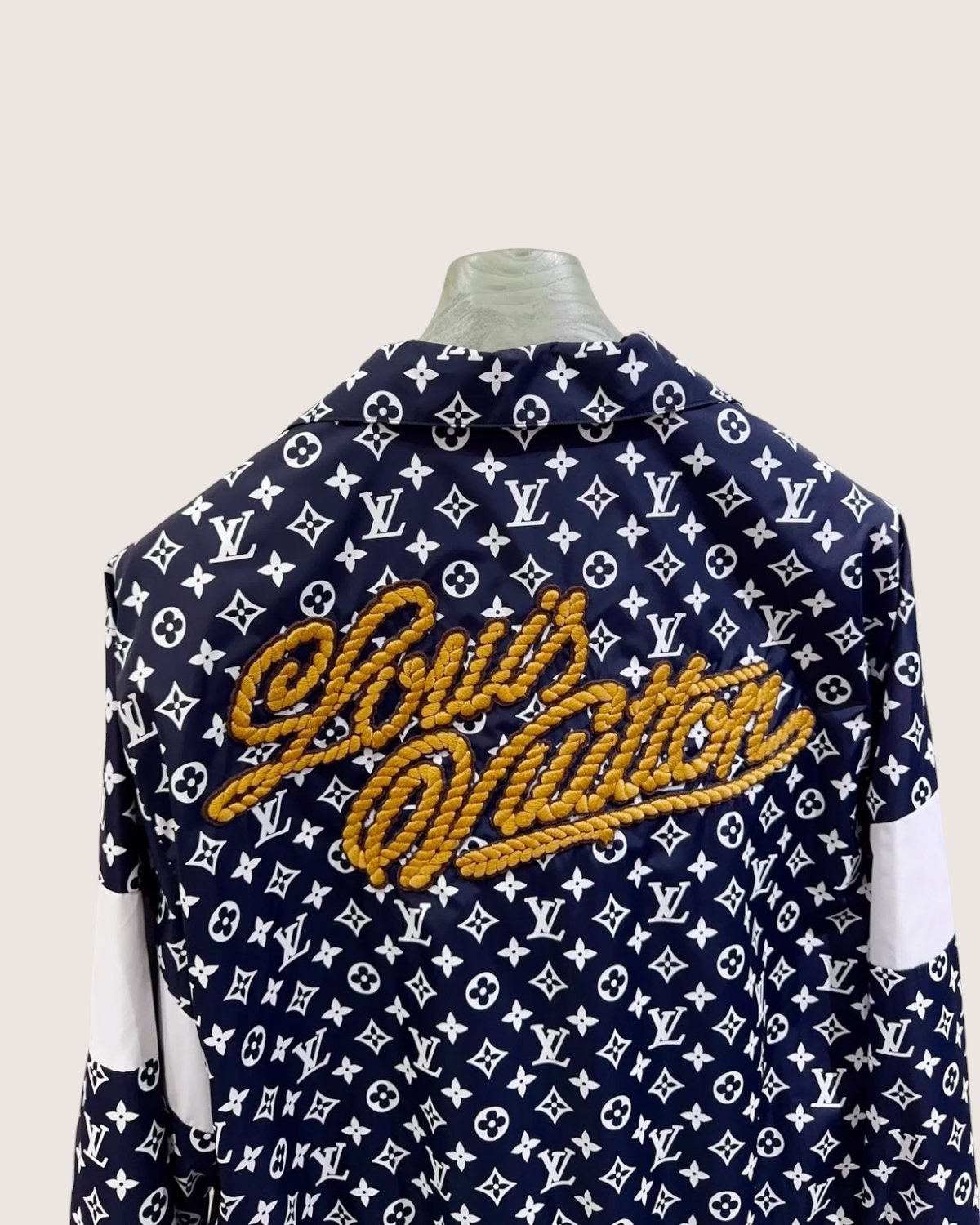 Louis Vuitton Monogram Rope-Logo Jacket Navy, White, Gold One Size