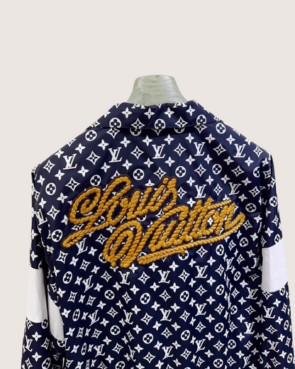 Louis Vuitton Monogram Rope-Logo Jacket Navy, White, Gold One Size