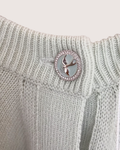 Chanel 25S Cashmere Patch-Pocket Cardigan Green FR 34