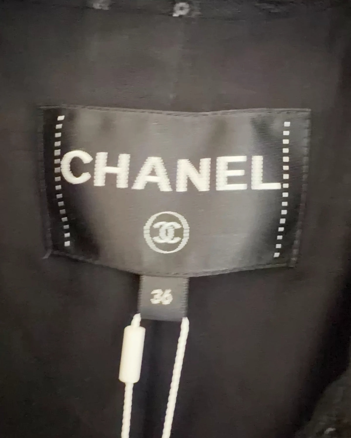 Chanel 21P Sequin Double-Breasted Openwork CC Jacket Black FR 36