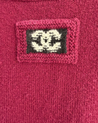 Chanel 26P Cashmere CC Sweater Burgundy, Beige/Ecru FR 38