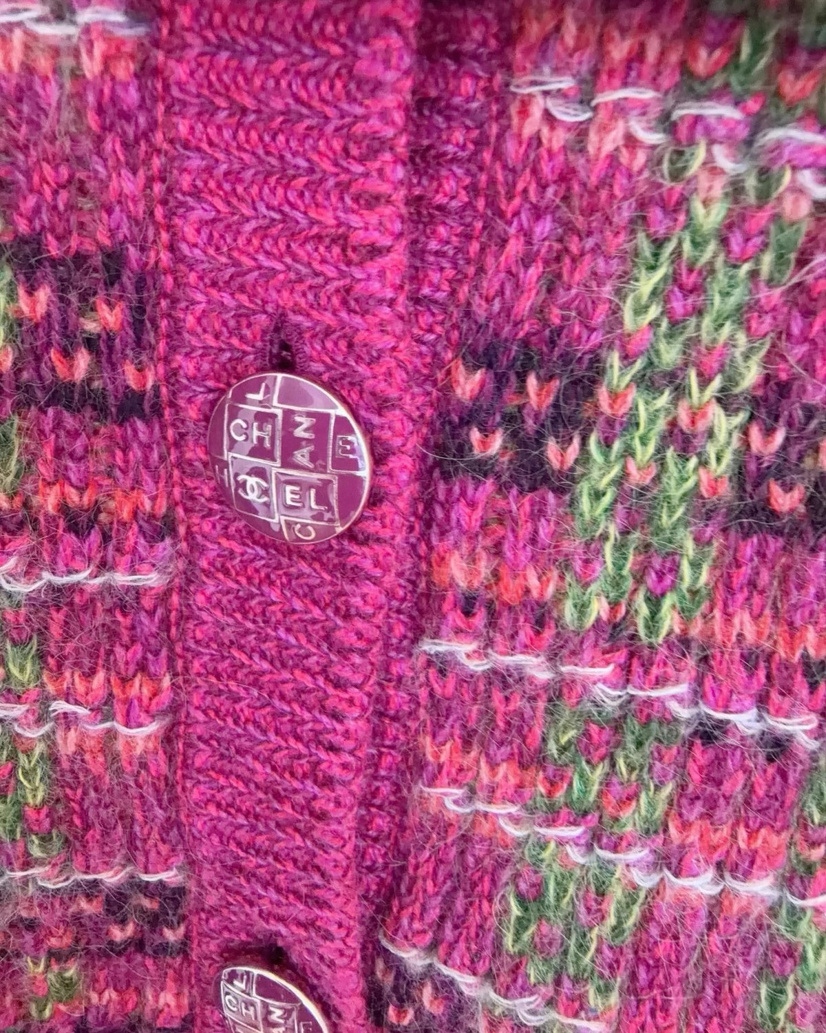 Chanel 18B Plaid Cashmere Cardigan