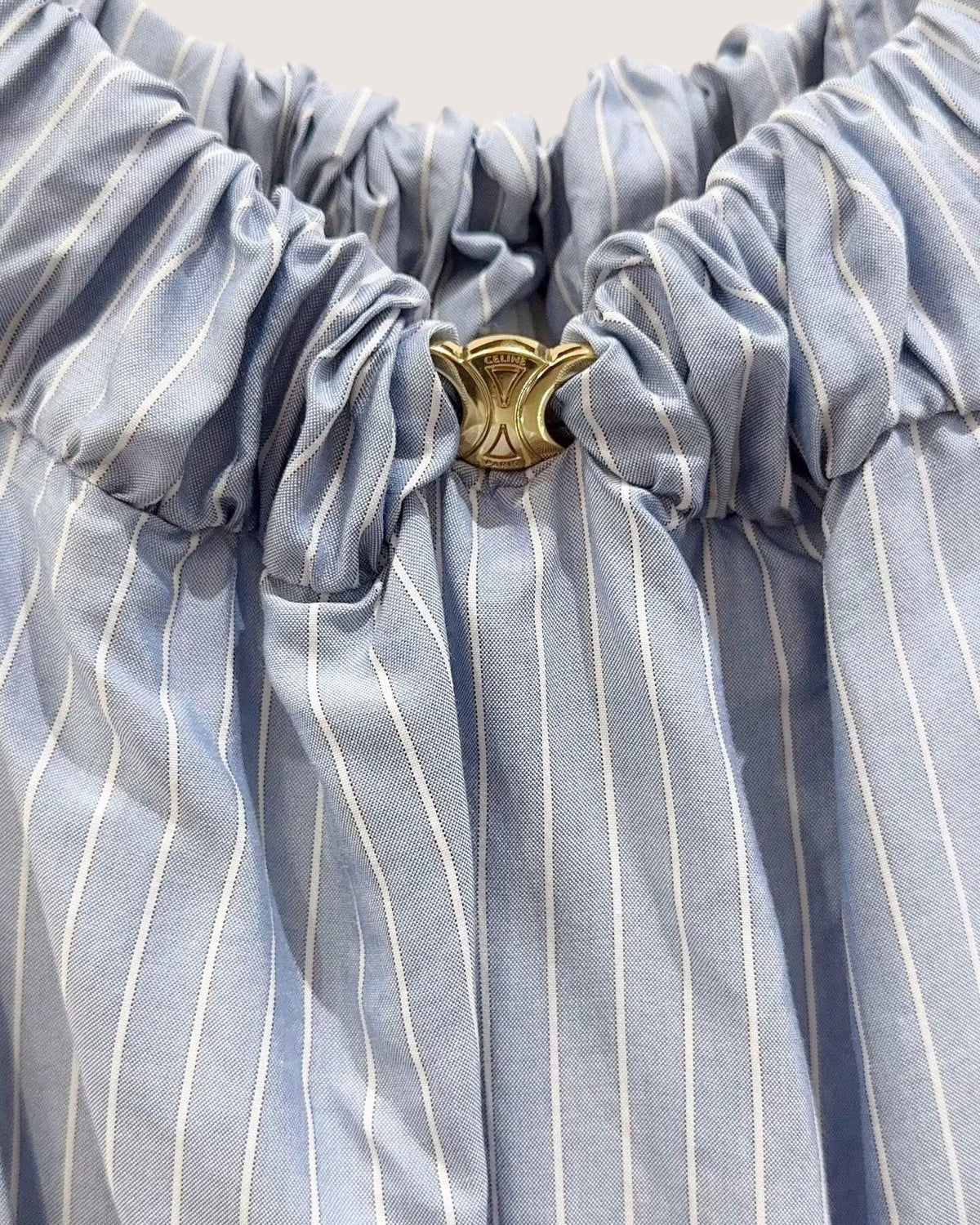 Celine Striped Tiered Mini Dress Blue, White FR 34