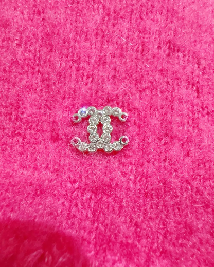 Chanel 23N Coco Neige Cashmere Ski Sweater Pink, White FR 34