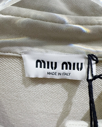 Miu Miu Cropped Sweatshirt Beige/Ecru FR 36