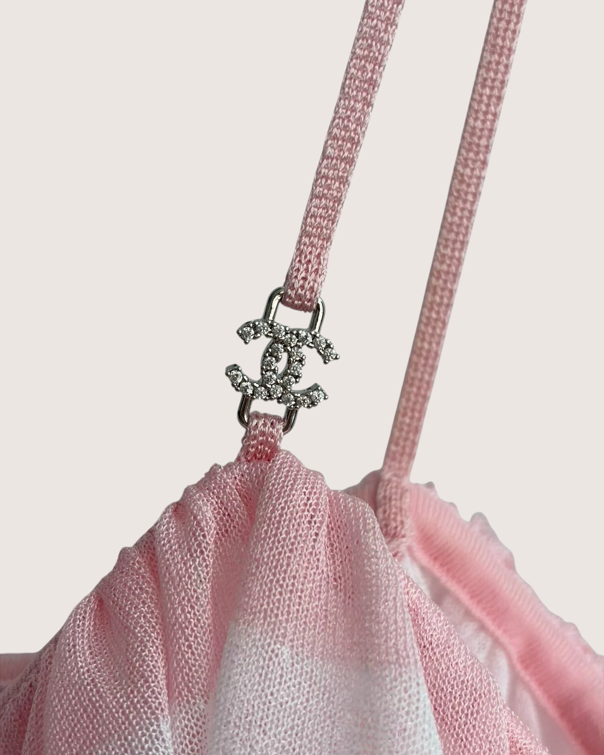 Chanel 24S Striped Tiered Camisole Pink, White FR 36