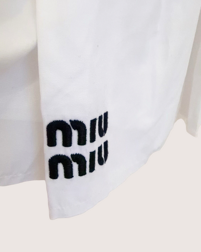 Miu Miu Panelled Mini Dress Grey, White FR 36