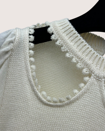 Chanel 25K Wool Cutout Sweater Beige/Ecru FR 34