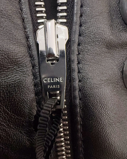 Celine Studded Leather Jacket Black FR 34