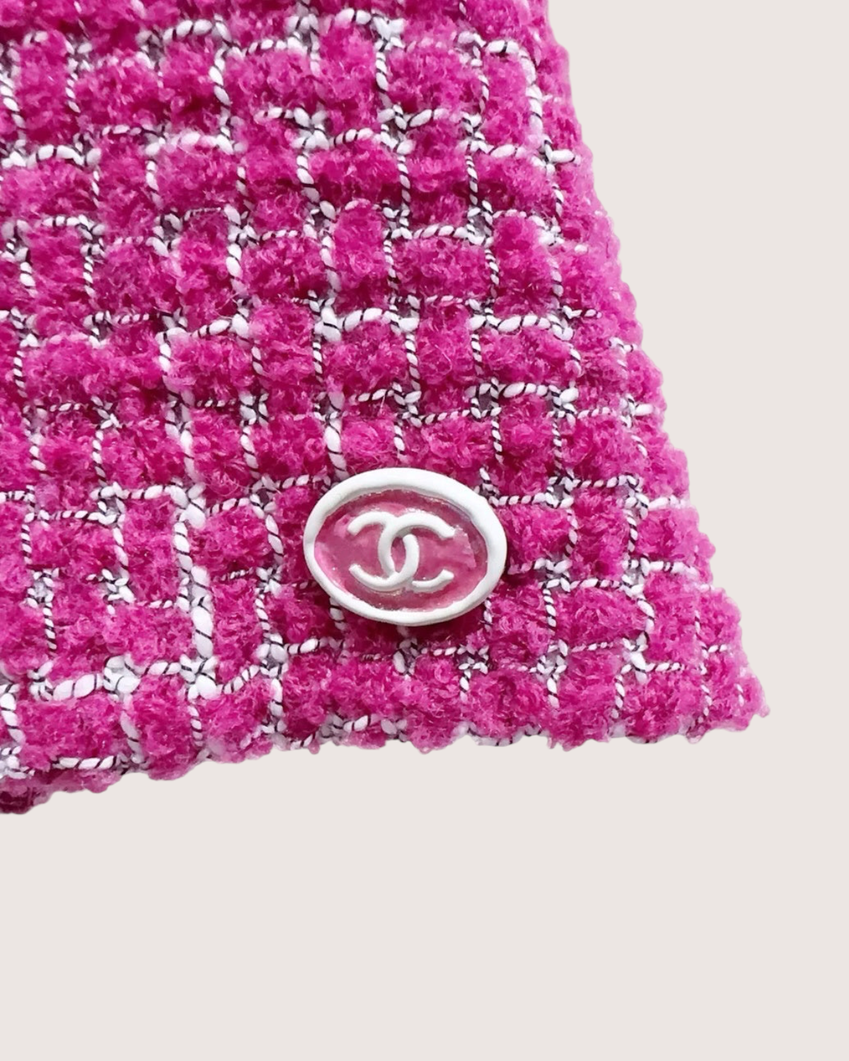 Chanel 22B Strapless Tweed Bustier Pink, White FR 36