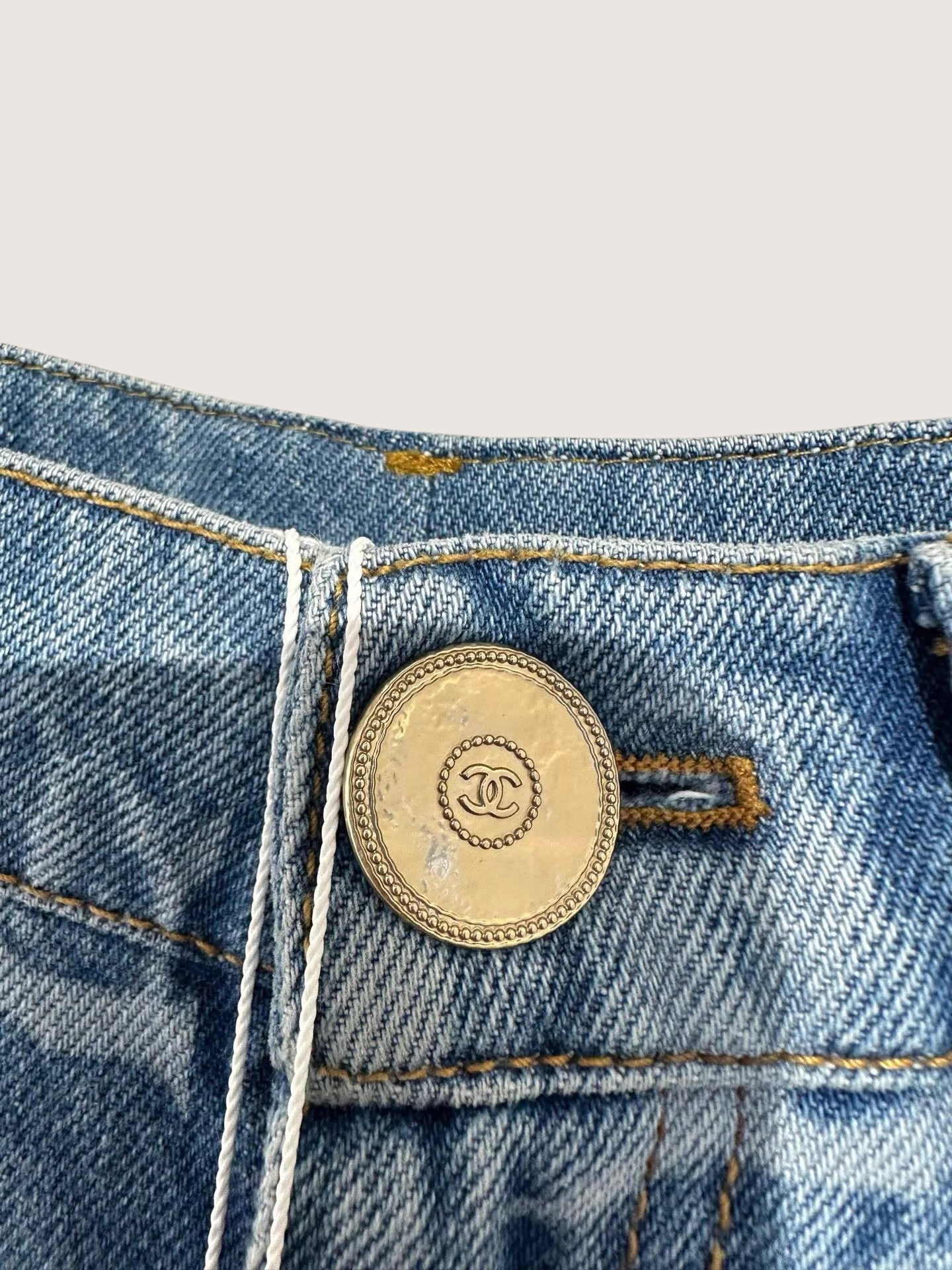 Chanel 23B CC Monogram Straight Denim Jeans