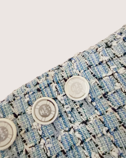 Chanel 19C Tweed Jacket Blue, White, Multicolor FR 34