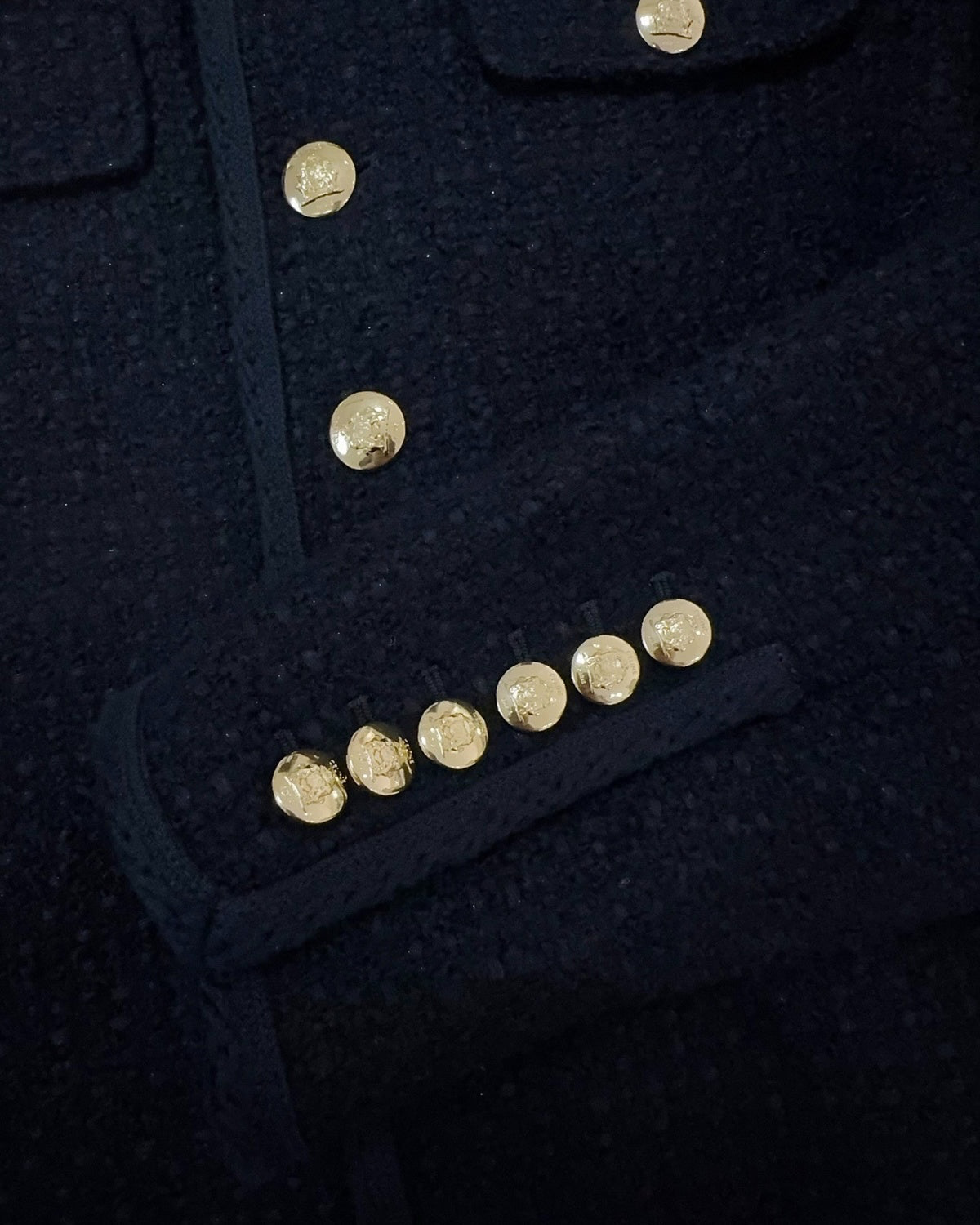 Celine Tweed Jacket Black FR 38