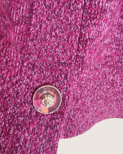 Chanel 24A Beaded Crest Cashmere Vest Pink, Purple FR 36