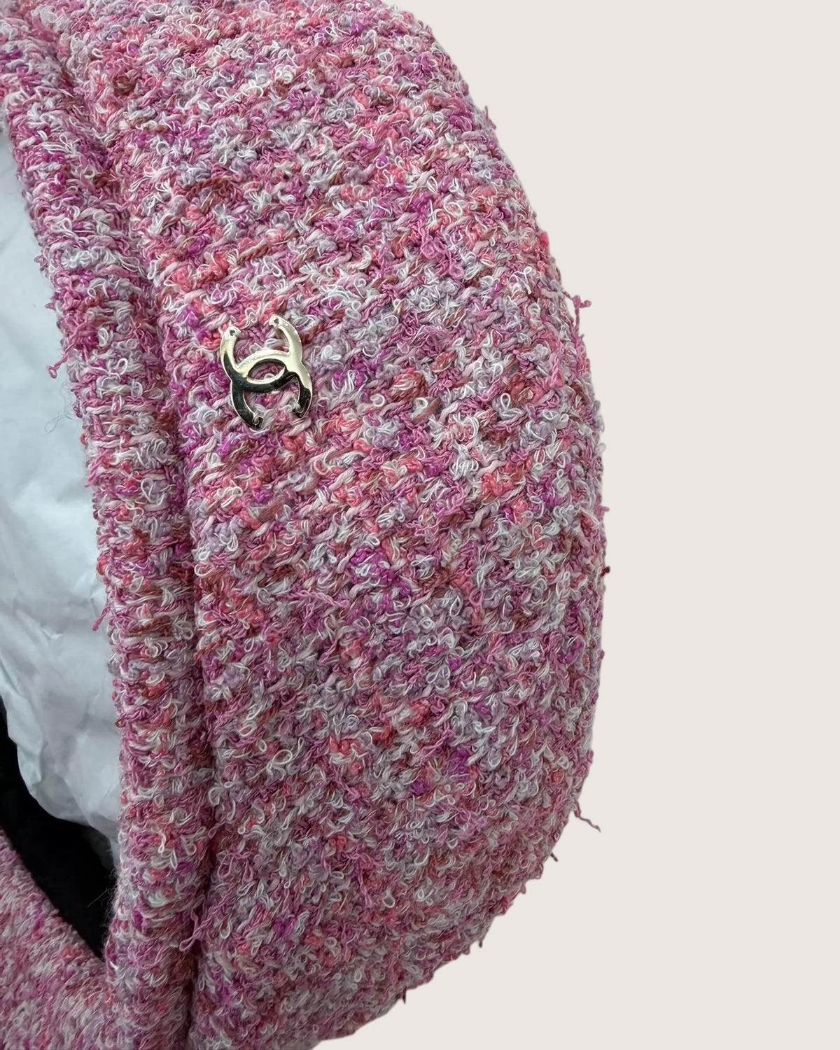 Chanel 24B Tweed Hat Pink, Purple, Multicolor FR 38