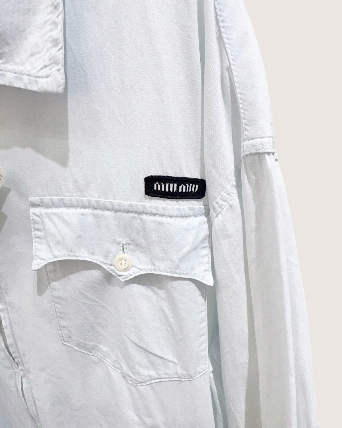 Miu Miu Logo-Patch Denim Blouson Jacket Blue IT 38