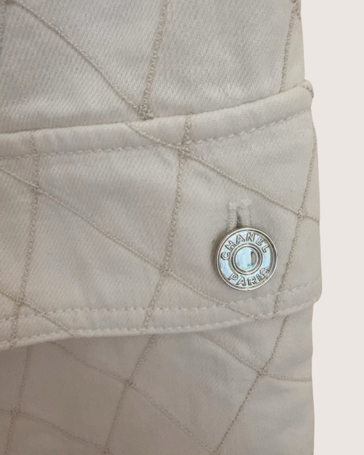 Chanel 26M Coco Beach Denim Wide-Leg Jeans White FR 38