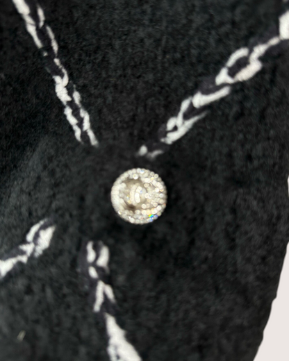Chanel 23N Coco Neige Cashmere Quilted Hooded Ski Jacket Black, White FR 38