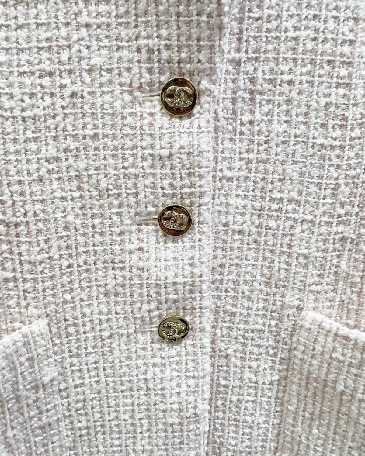 Chanel 24P Tweed Jacket - Beige/Ecru, White, view 3