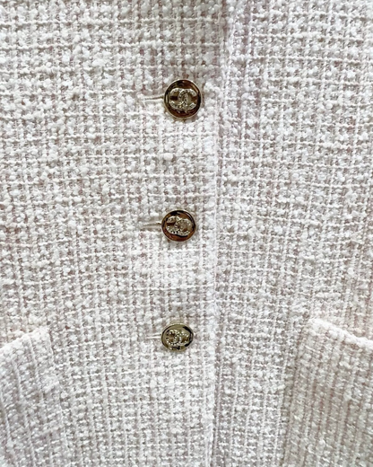 Chanel 24P Tweed Jacket - Beige/Ecru, White, view 3