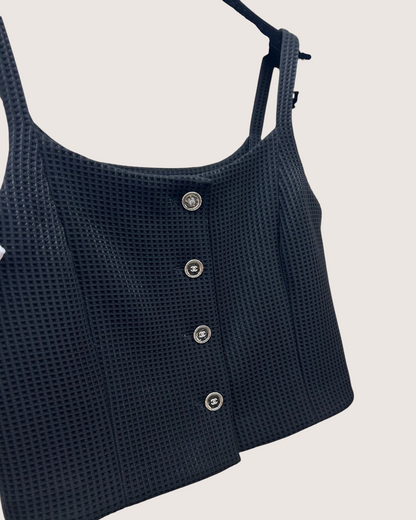 Chanel 25C Waffle Top Black FR 38