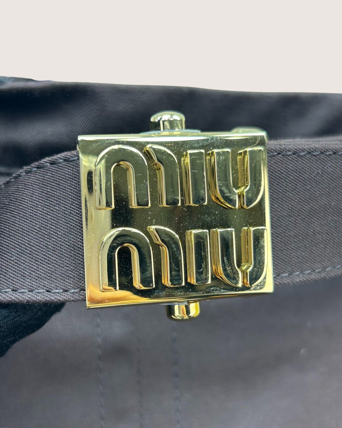 Miu Miu Logo-Belt Pleated Mid-Length Skirt Brown IT 40