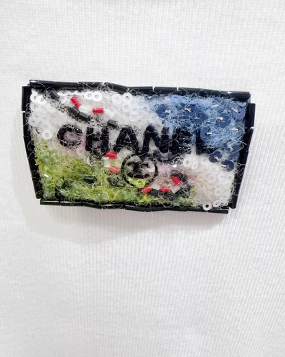 Chanel 23C Ribbed T-Shirt White FR 40