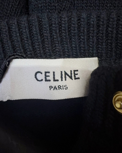 Celine Wool Belted Mini Dress Black FR 34