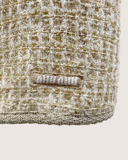 Miu Miu Tweed Sequin Mini Dress Beige/Ecru, Gold