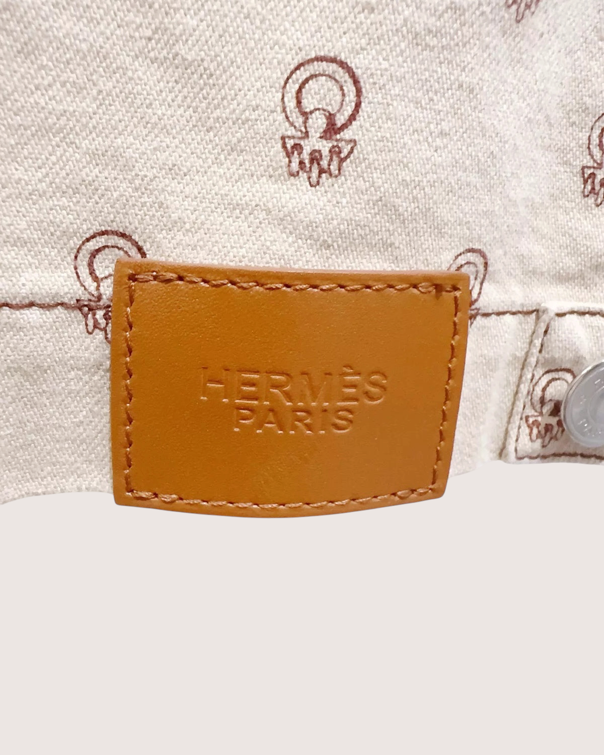 Hermès Printed Jacket Beige/Ecru, Brown FR 36